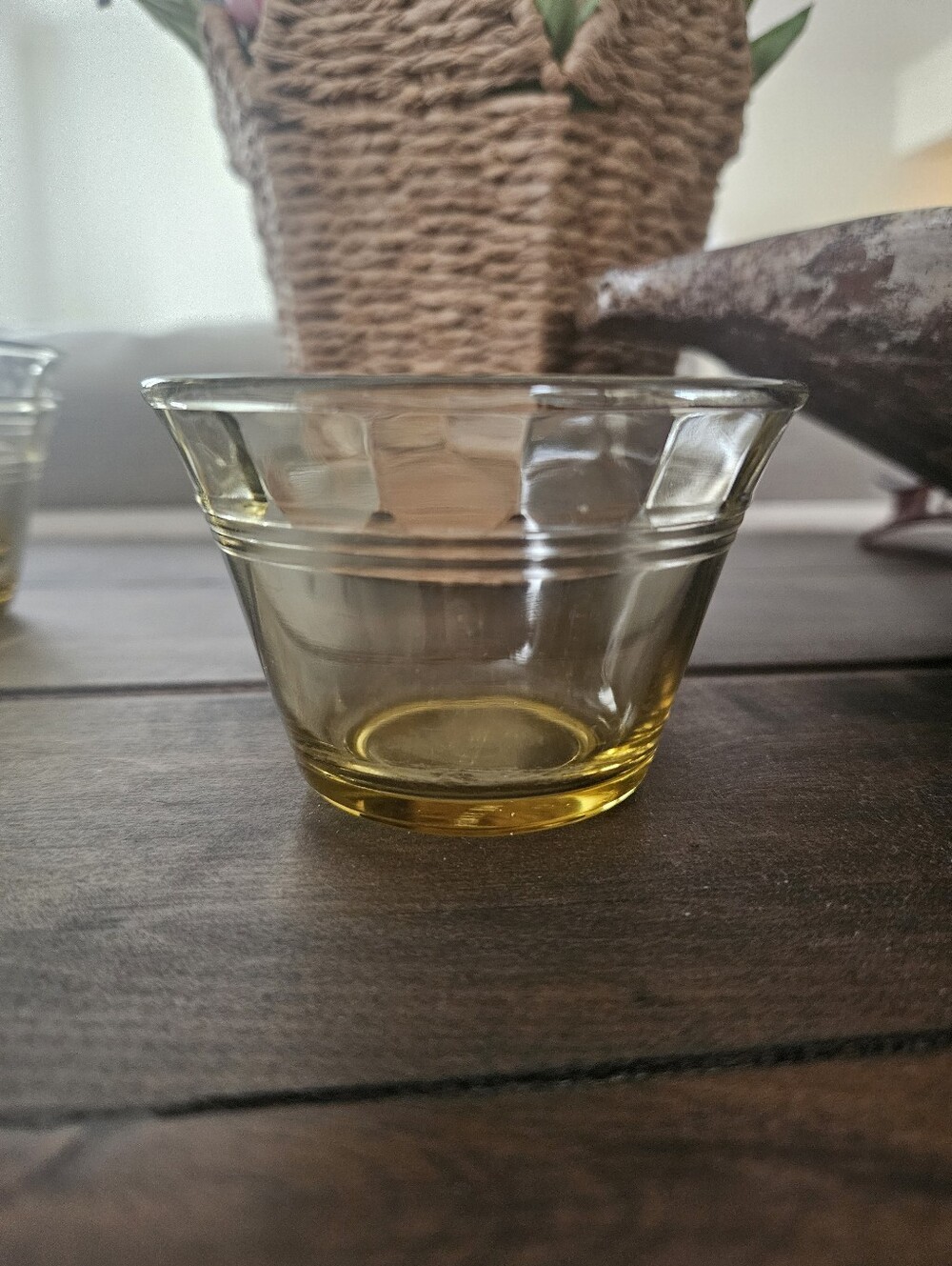 Vintage Fortecrisa Amber Glass Custard Bowls - Set Of 6